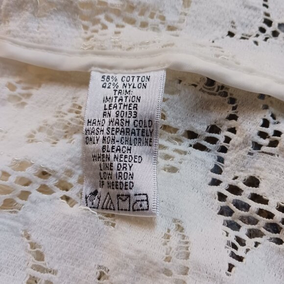 Joan Rivers "Who Are You Wearing" Ivory Lace Jacket with Black Faux Leat… - Picture 8 of 10